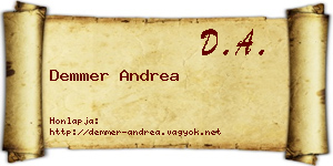 Demmer Andrea névjegykártya